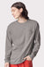 American Apparel 9410 Mens Super Heavyweight Long Sleeve T-Shirt w/ Pocket Gravel Grey Model Front