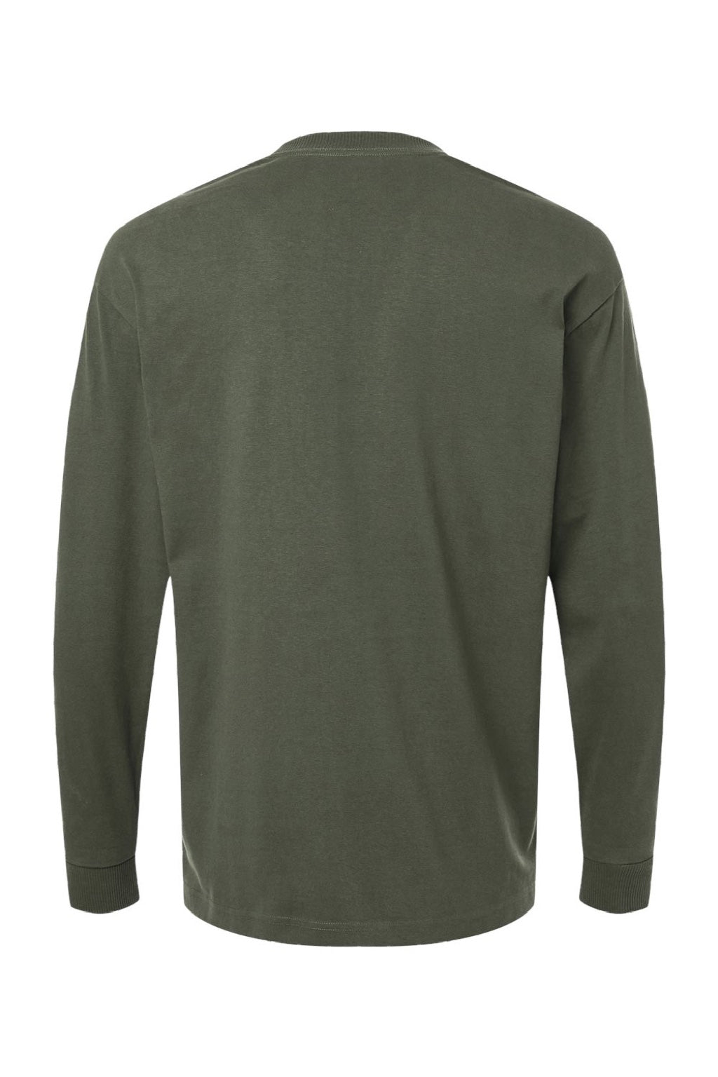 American Apparel 9410 Mens Super Heavyweight Long Sleeve T-Shirt w/ Pocket Lieutenant Green Flat Back
