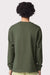 American Apparel 9410 Mens Super Heavyweight Long Sleeve T-Shirt w/ Pocket Lieutenant Green Model Back