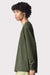 American Apparel 9410 Mens Super Heavyweight Long Sleeve T-Shirt w/ Pocket Lieutenant Green Model Side