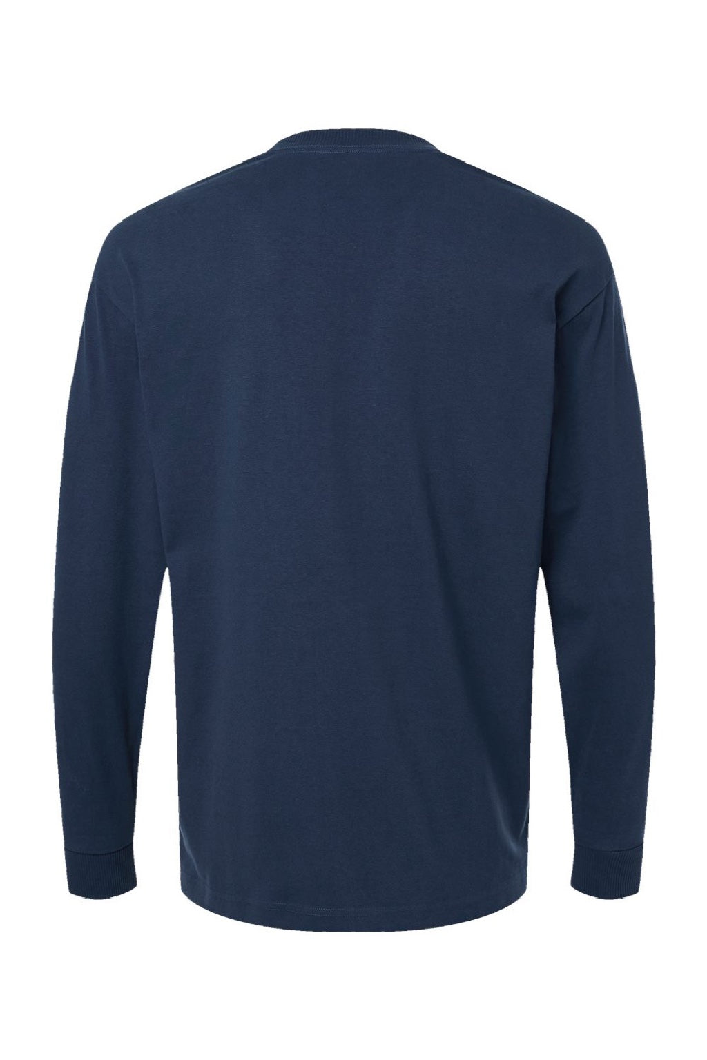 American Apparel 9410 Mens Super Heavyweight Long Sleeve T-Shirt w/ Pocket Sea Blue Flat Back