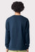 American Apparel 9410 Mens Super Heavyweight Long Sleeve T-Shirt w/ Pocket Sea Blue Model Back
