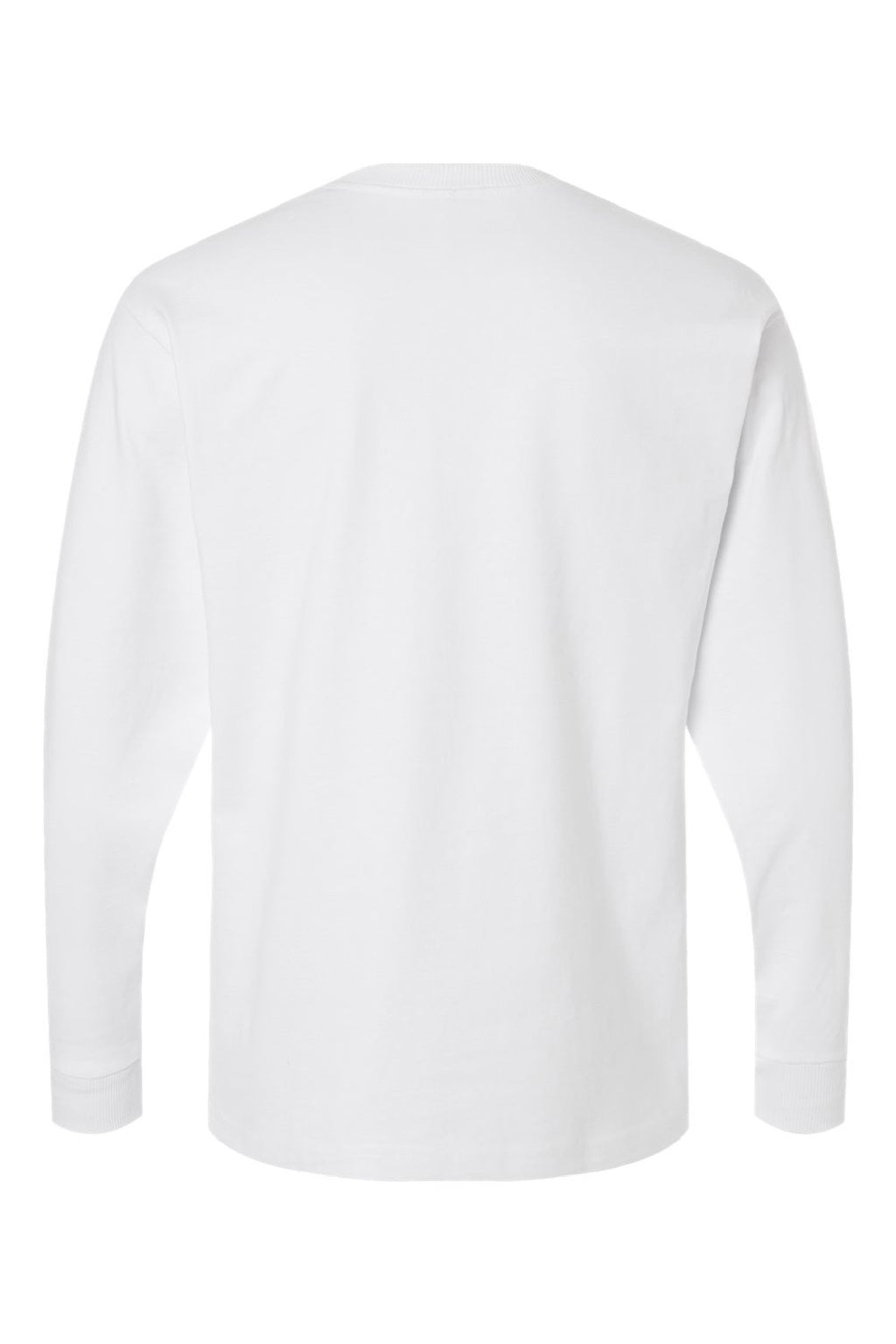 American Apparel 9410 Mens Super Heavyweight Long Sleeve T-Shirt w/ Pocket White Flat Back
