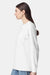 American Apparel 9410 Mens Super Heavyweight Long Sleeve T-Shirt w/ Pocket White Model Side