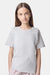 American Apparel 2001Y Youth Fine Jersey Short Sleeve Crewneck T-Shirt Ash Grey Model Front
