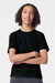 American Apparel 2001Y Youth Fine Jersey Short Sleeve Crewneck T-Shirt Black Model Front