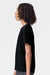 American Apparel 2001Y Youth Fine Jersey Short Sleeve Crewneck T-Shirt Black Model Side
