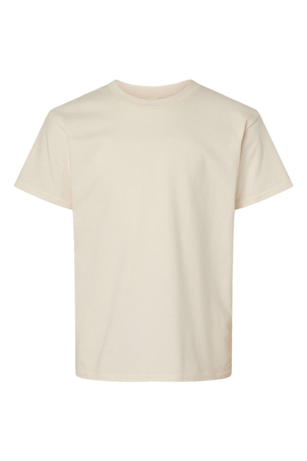 American Apparel 2001Y Youth Fine Jersey Short Sleeve Crewneck T-Shirt Cream Flat Front
