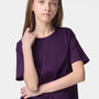 American Apparel Youth Fine Jersey Short Sleeve Crewneck T-Shirt - Eggplant Purple - New