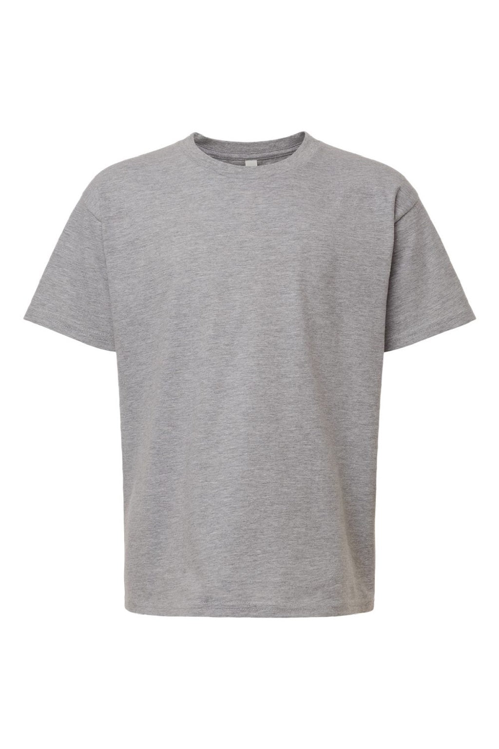 American Apparel 2001Y Youth Fine Jersey Short Sleeve Crewneck T-Shirt Heather Grey Flat Front