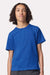 American Apparel 2001Y Youth Fine Jersey Short Sleeve Crewneck T-Shirt Royal Blue Model Front