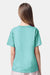 American Apparel 2001Y Youth Fine Jersey Short Sleeve Crewneck T-Shirt Celadon Blue Model Back