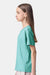 American Apparel 2001Y Youth Fine Jersey Short Sleeve Crewneck T-Shirt Celadon Blue Model Side