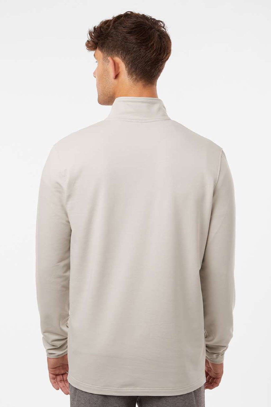 Independent Trading Company EXP20PQ Mens Perform 1/4 Zip Sweatshirt Smoke Model Back
