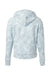 MV Sport W24105 Womens Maddie Floral Print Hooded Sweatshirt Hoodie Arctic Blue Flat Back