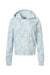 MV Sport W24105 Womens Maddie Floral Print Hooded Sweatshirt Hoodie Arctic Blue Flat Front