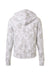 MV Sport W24105 Womens Maddie Floral Print Hooded Sweatshirt Hoodie Ash Grey Flat Back