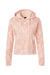MV Sport W24105 Womens Maddie Floral Print Hooded Sweatshirt Hoodie Cameo Pink Flat Front
