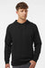 Independent Trading Company EXP25PH Mens Perform Hooded Sweatshirt Hoodie w/ Pockets Black Model Front