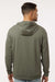 Independent Trading Company EXP25PH Mens Perform Hooded Sweatshirt Hoodie w/ Pockets Pine Green Model Back