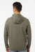 Independent Trading Company EXP30PZ Mens Perform Full Zip Hooded Sweatshirt Hoodie w/ Pockets Pine Green Model Back