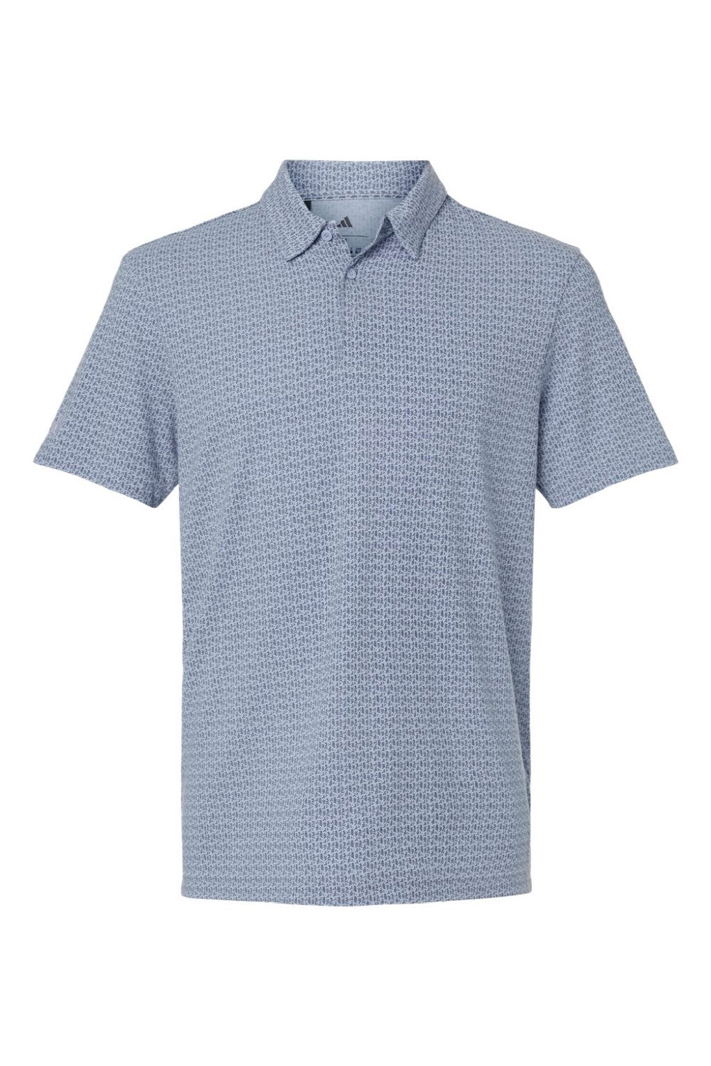 Adidas A702 Mens Printed Short Sleeve Polo Shirt Dawn Blue Melange Flat Front