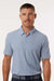 Adidas A702 Mens Printed Short Sleeve Polo Shirt Dawn Blue Melange Model Front