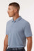 Adidas A702 Mens Printed Short Sleeve Polo Shirt Dawn Blue Melange Model Side