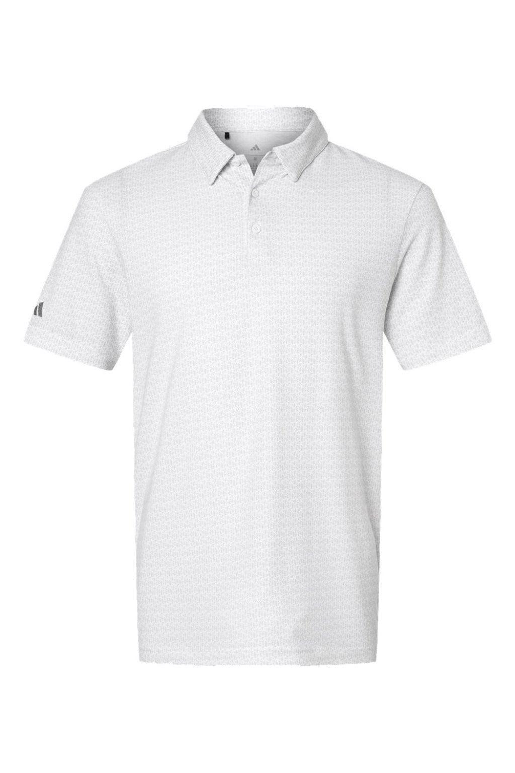 Adidas A702 Mens Printed Short Sleeve Polo Shirt White Flat Front