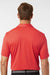 Adidas A704 Mens Textured Stripe Short Sleeve Polo Shirt Bright Red Model Back
