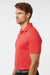 Adidas A704 Mens Textured Stripe Short Sleeve Polo Shirt Bright Red Model Side
