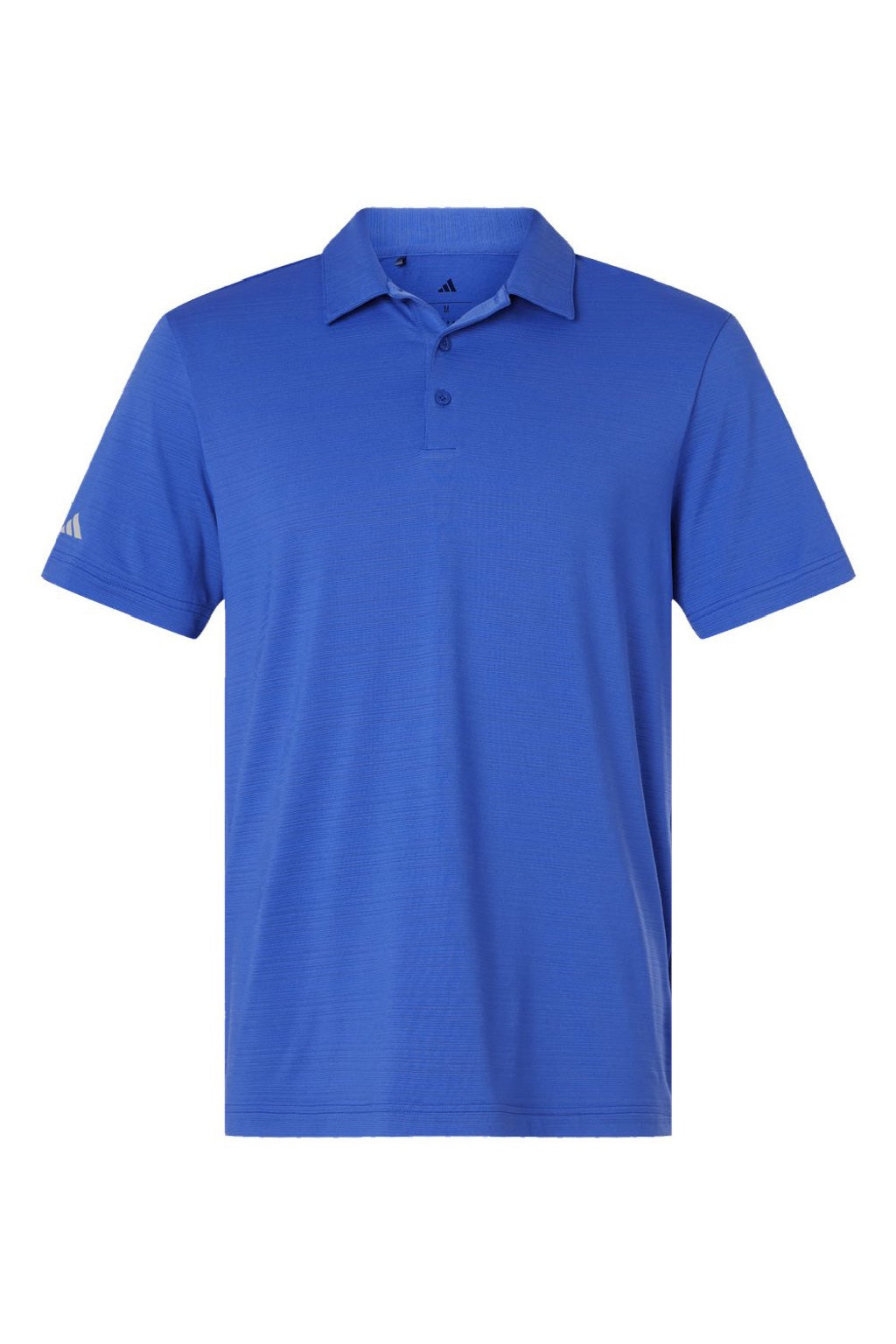 Adidas A704 Mens Textured Stripe Short Sleeve Polo Shirt Bright Royal Blue Flat Front