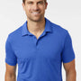 Adidas Mens Textured Stripe Short Sleeve Polo Shirt - Bright Royal Blue - New