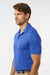 Adidas A704 Mens Textured Stripe Short Sleeve Polo Shirt Bright Royal Blue Model Side