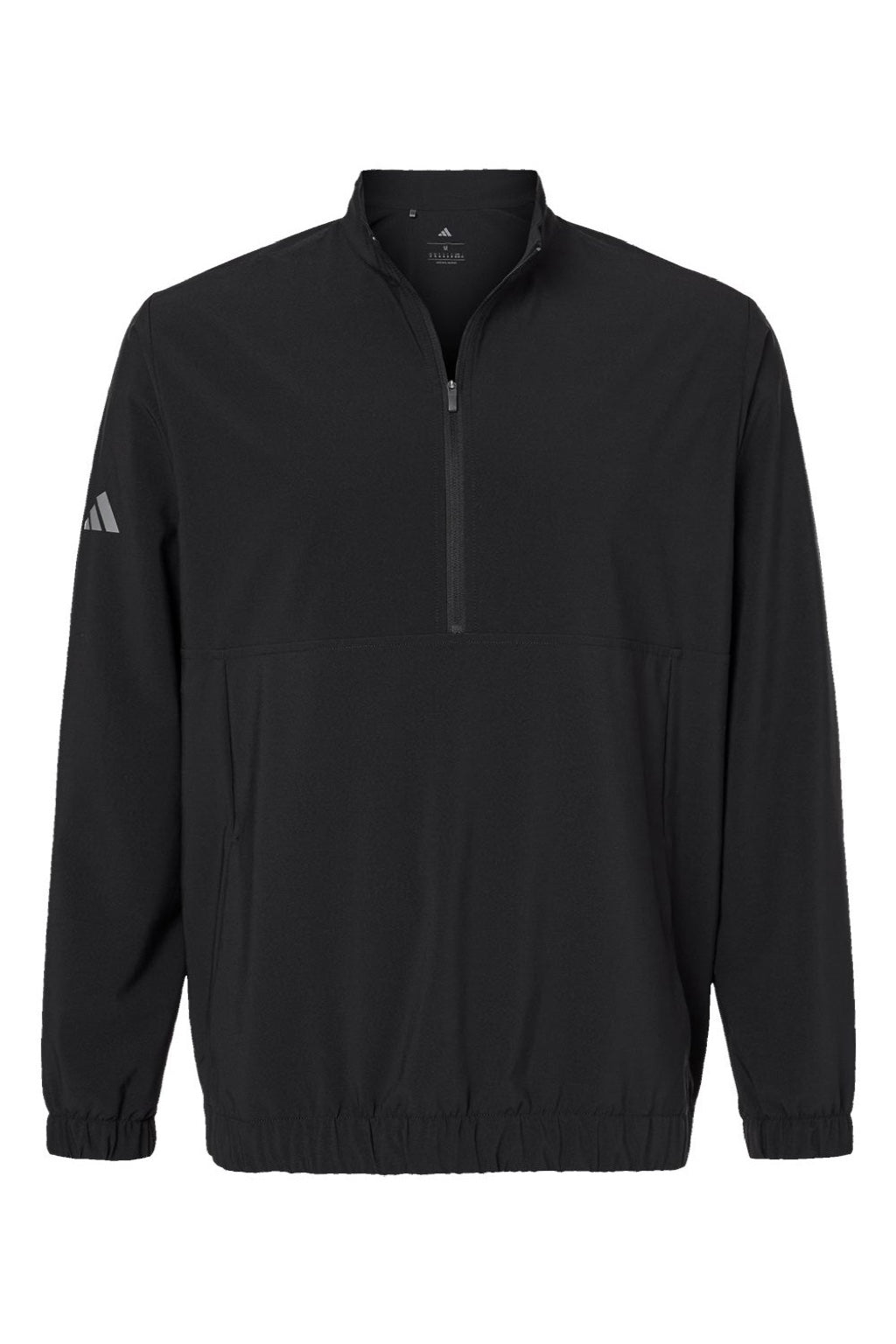 Adidas A705 Mens 1/4 Zip Jacket Black Flat Front