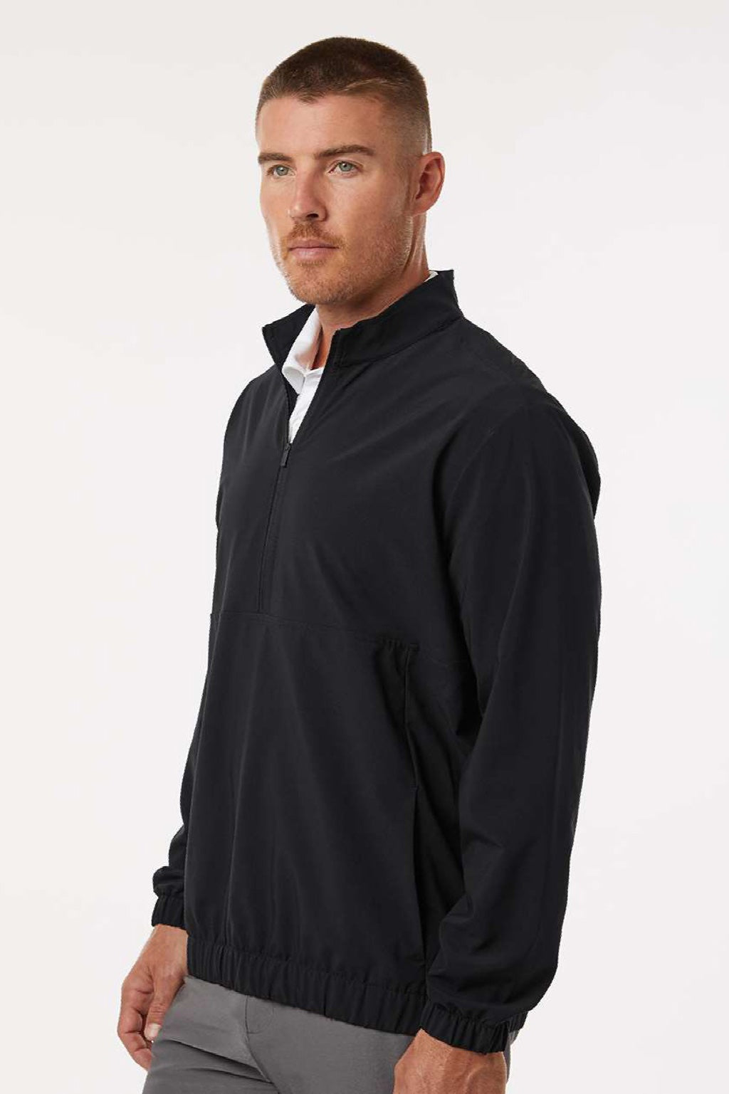 Adidas A705 Mens 1/4 Zip Jacket Black Model Side