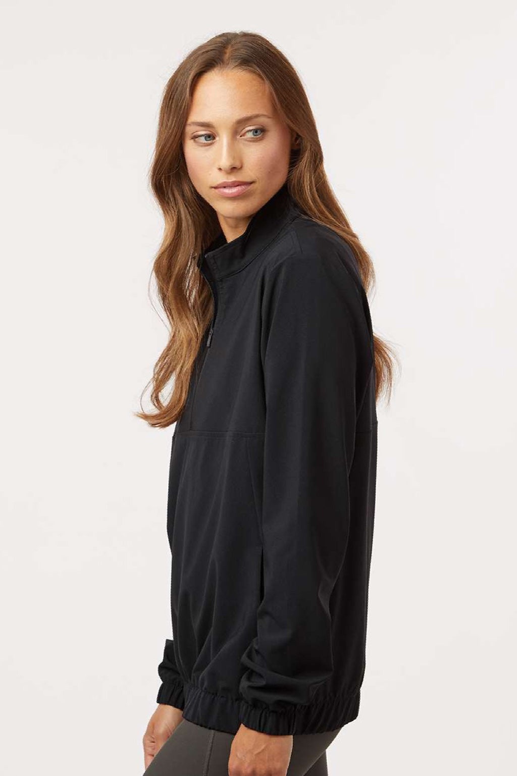 Adidas A706 Womens 1/4 Zip Jacket Black Model Side