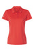 Adidas A707 Womens Textured Stripe Short Sleeve Polo Shirt Bright Red Flat Front