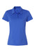Adidas A707 Womens Textured Stripe Short Sleeve Polo Shirt Bright Royal Blue Flat Front