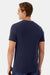 Hanes 4873 Mens Cool Dri Cotton Touch Short Sleeve Crewneck T-Shirt Athletic Navy Blue Model Back