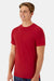 Hanes 4873 Mens Cool Dri Cotton Touch Short Sleeve Crewneck T-Shirt Athletic Red Model Side