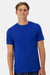 Hanes 4873 Mens Cool Dri Cotton Touch Short Sleeve Crewneck T-Shirt Athletic Royal Blue Model Front