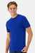 Hanes 4873 Mens Cool Dri Cotton Touch Short Sleeve Crewneck T-Shirt Athletic Royal Blue Model Side