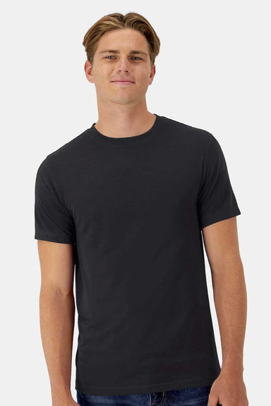 Hanes 4873 Mens Cool Dri Cotton Touch Short Sleeve Crewneck T-Shirt Black Model Front