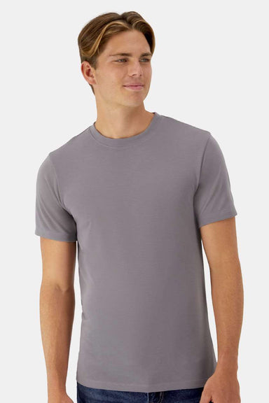 Hanes 4873 Mens Cool Dri Cotton Touch Short Sleeve Crewneck T-Shirt Graphite Grey Model Front
