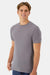 Hanes 4873 Mens Cool Dri Cotton Touch Short Sleeve Crewneck T-Shirt Graphite Grey Model Side