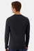 Hanes 484L Mens Cool Dri Cotton Touch Long Sleeve Crewneck T-Shirt Black Model Back