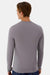 Hanes 484L Mens Cool Dri Cotton Touch Long Sleeve Crewneck T-Shirt Graphite Grey Model Back