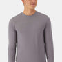 Hanes Mens Cool Dri Moisture Wicking Cotton Touch Long Sleeve Crewneck T-Shirt - Graphite Grey - New
