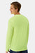 Hanes 484L Mens Cool Dri Cotton Touch Long Sleeve Crewneck T-Shirt Safety Green Model Back